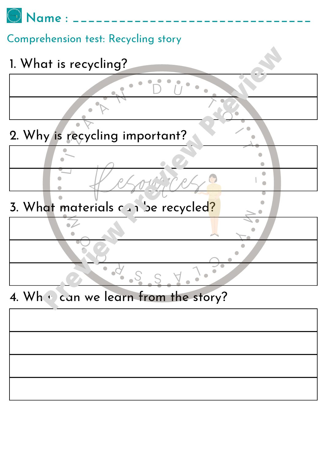 Recycling story • Teacha!