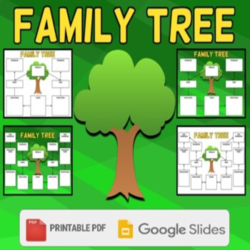 Family Tree Graphic Organizer Template (Editable in Google Slides ...