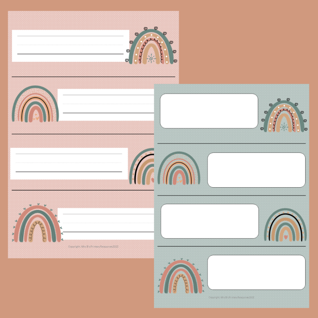 Boho Rainbow Student Desk Name Labels • Teacha!