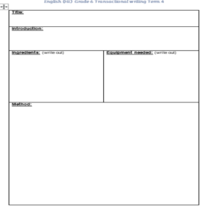 English HL Gr. 6 Term 4 assessment Transactional writing • Teacha!