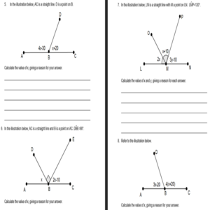 Grade 8 Straight Line Geometry Worksheets