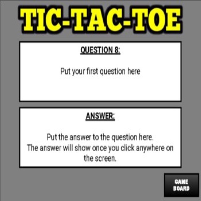 Google Slides TIC-TAC-TOE