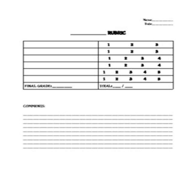 Rubric Template Google Docs