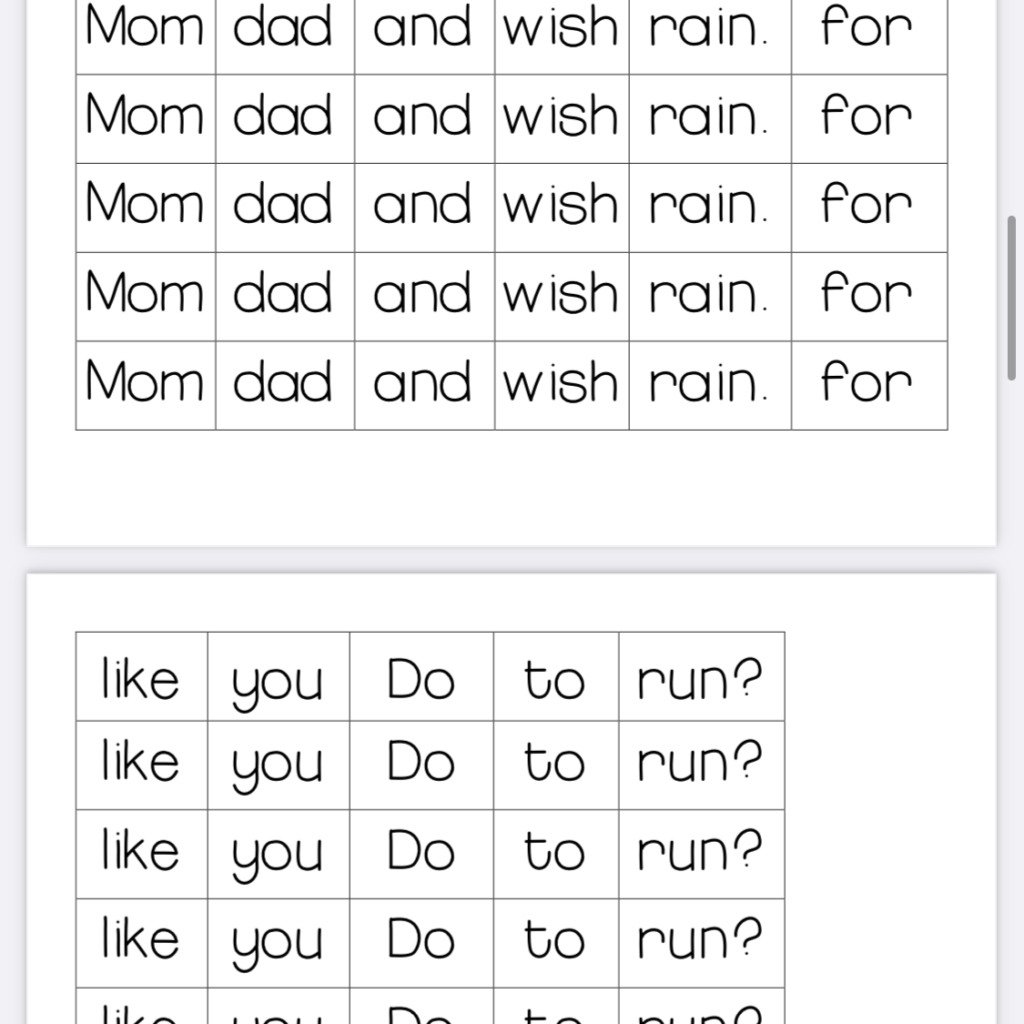 Shared Reading/writing Sentence Strips – Jumbled • Teacha!