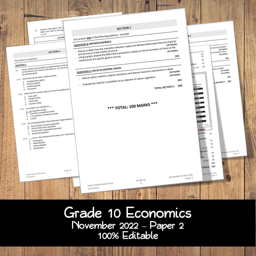 grade 10 economics essays paper 2