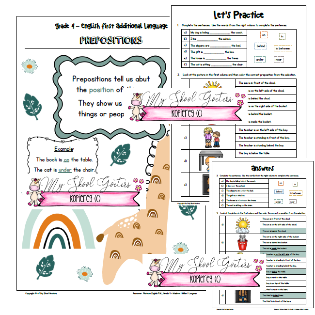 GRADE 4 ENGLISH FAL TERM 4 Summaries Worksheets And Memo s Teacha 