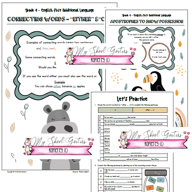 GRADE 4: ENGLISH FAL TERM 4 – Summaries, Worksheets and Memo’s • Teacha!