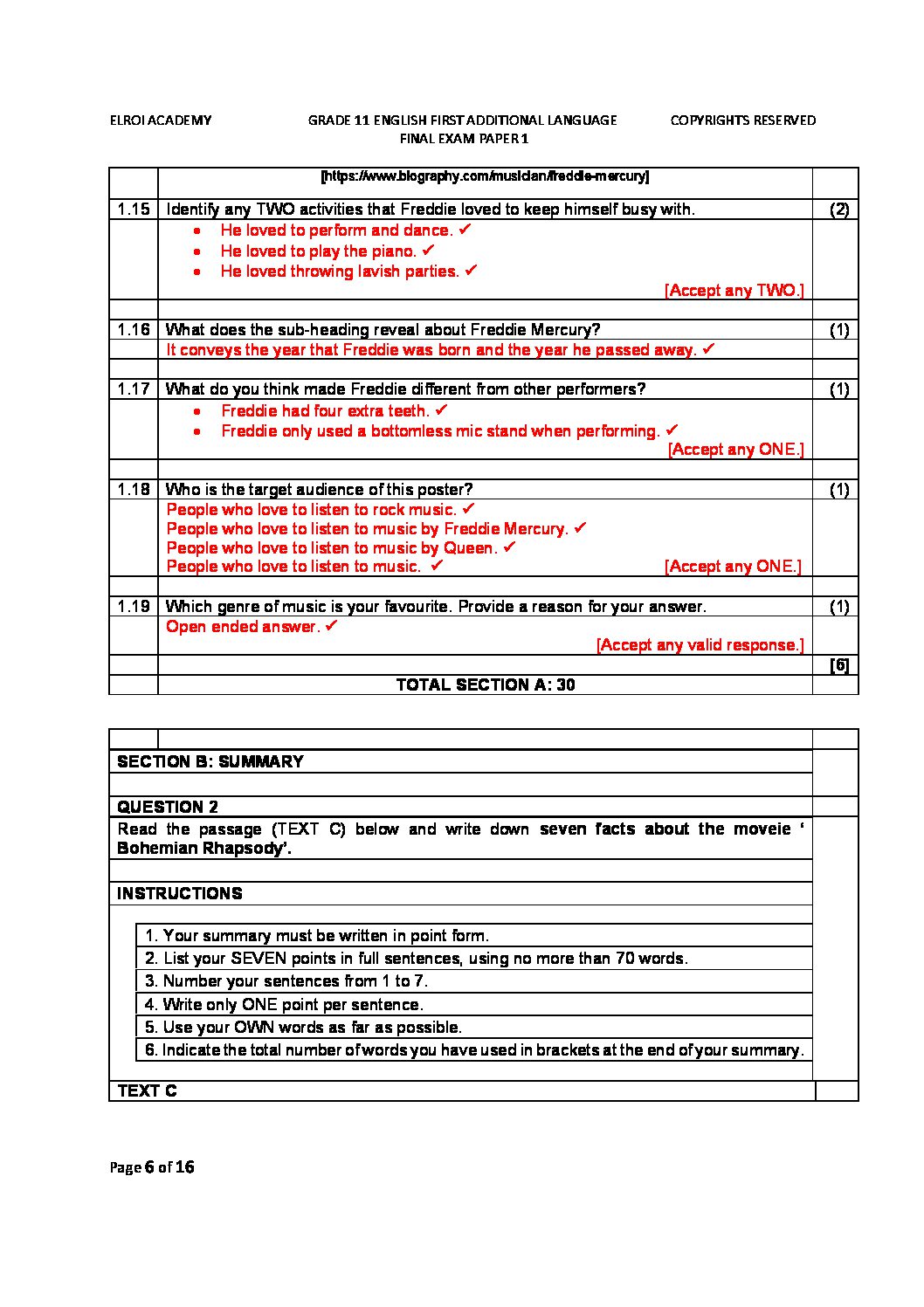 assignment grade 11 answers