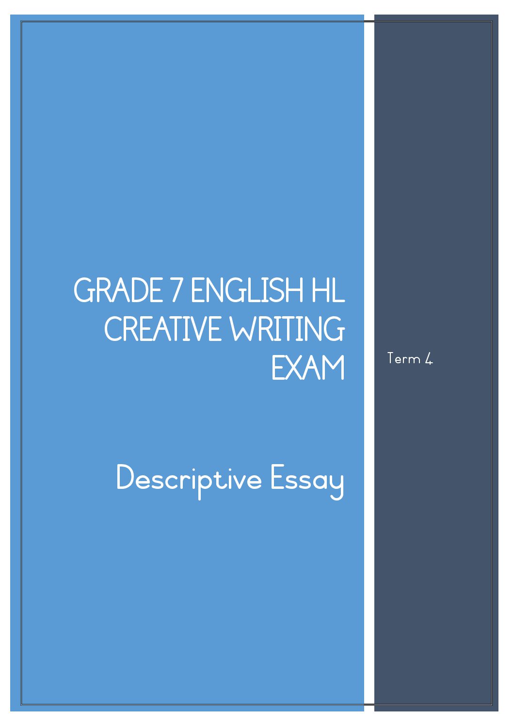 creative writing exam structure