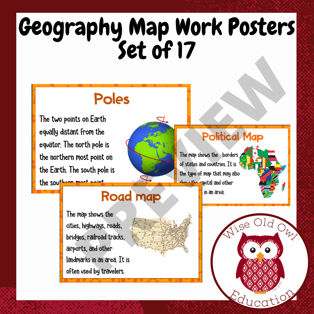 17　Map　Definitions:　Set　•　Work　Posters　of　Geography　Teacha!