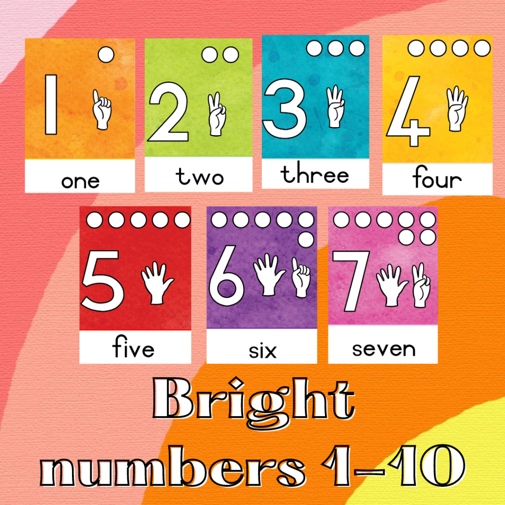 Bright numbers 1-10 • Teacha!