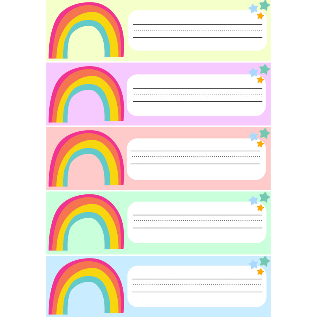 Rainbow name tags • Teacha