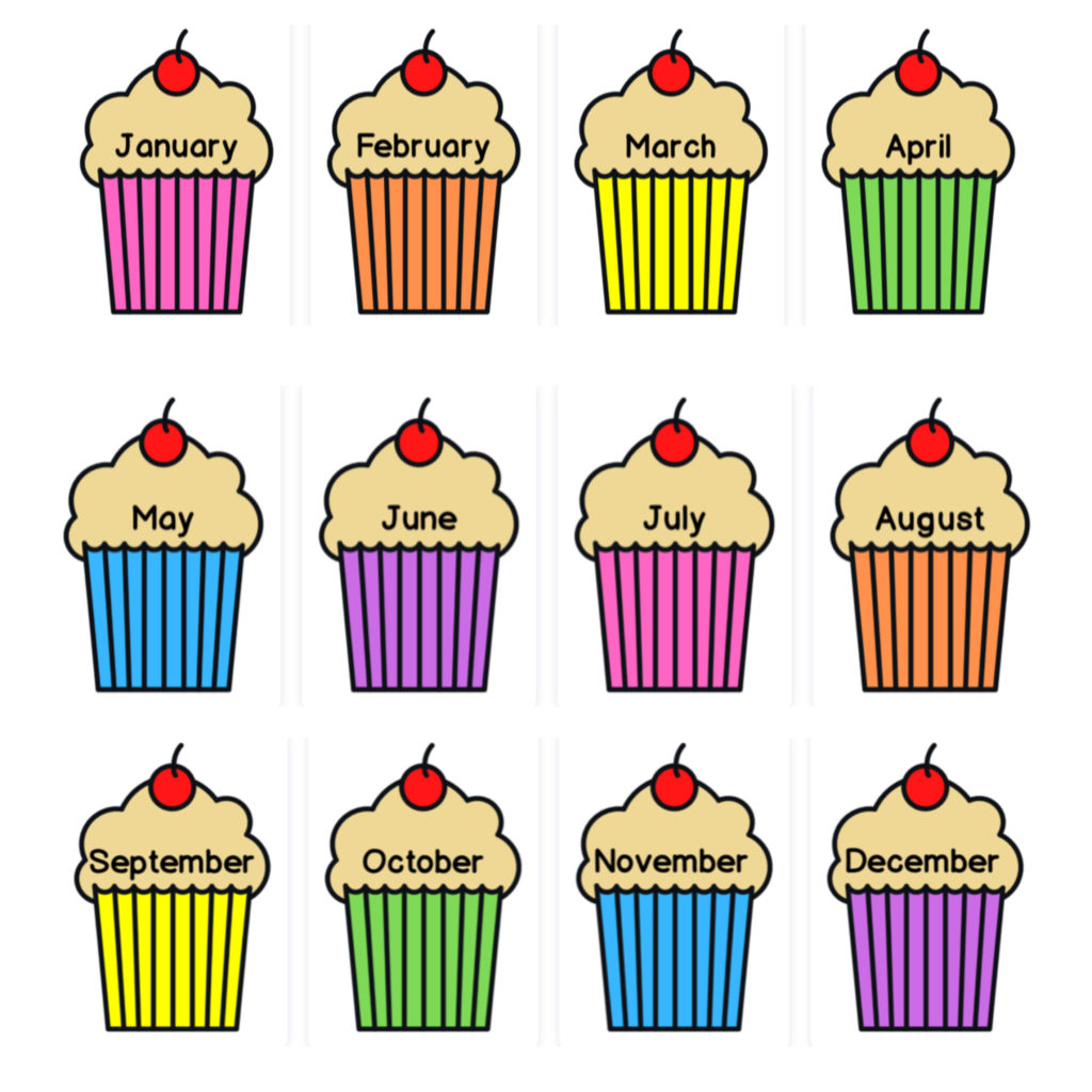 Cupcake Birthday Chart • Teacha!