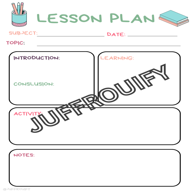 Daily Lesson Plan Template • Teacha!
