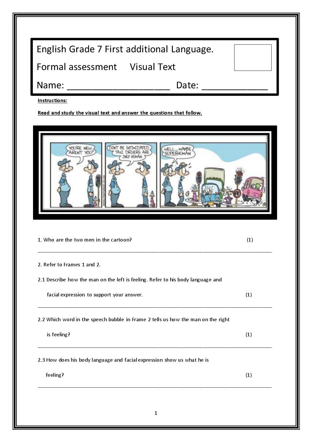 English Grade 7 Fal Formal Assessments Pack Term 1 • Teacha 5929