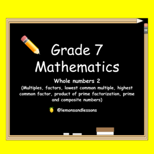 Grade 7 Mathematics worksheet – Whole numbers 2 • Teacha!