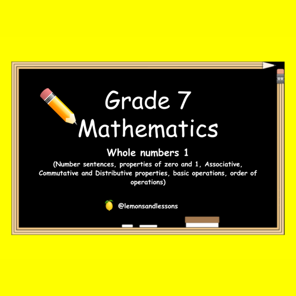 whole numbers assignment grade 7