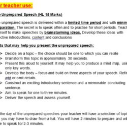 what is unprepared speech