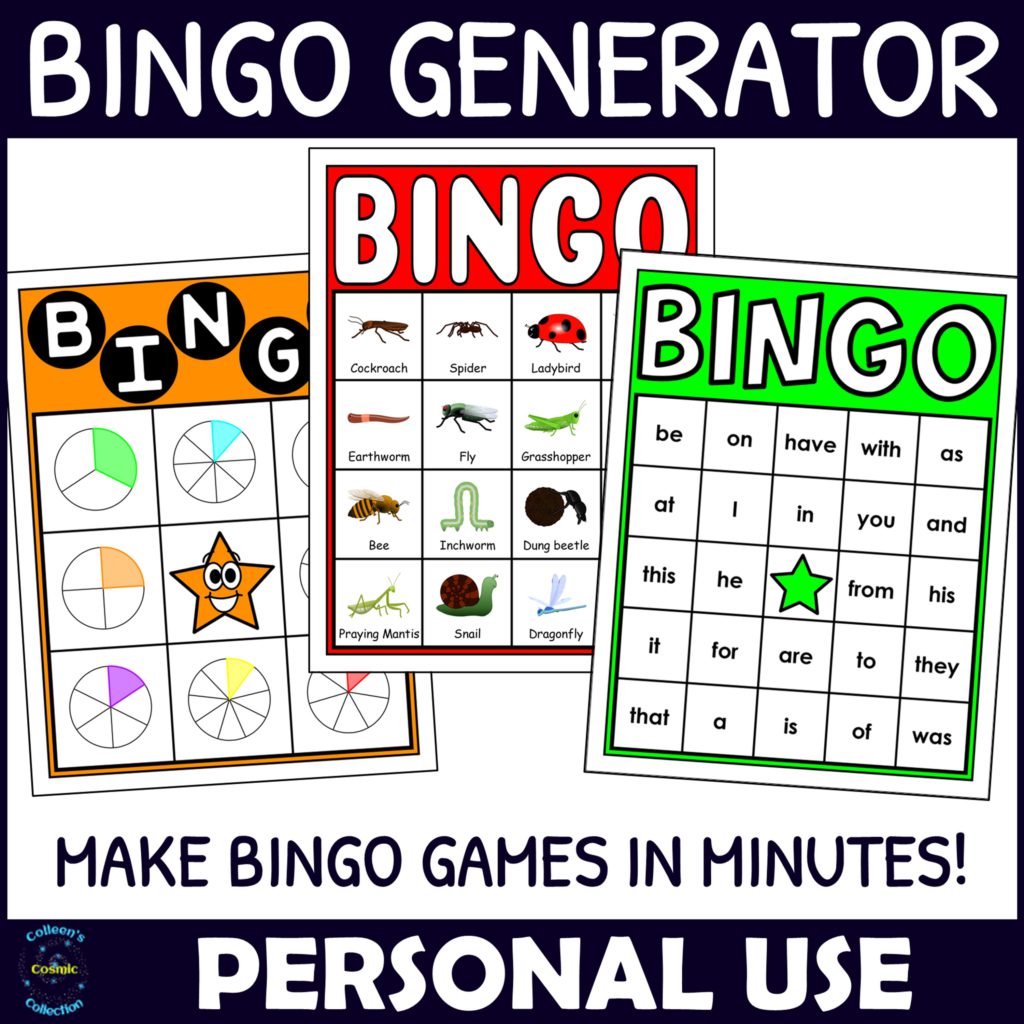 FREE SAMPLE Personal Use Bingo Generator PC and Mac • Teacha!