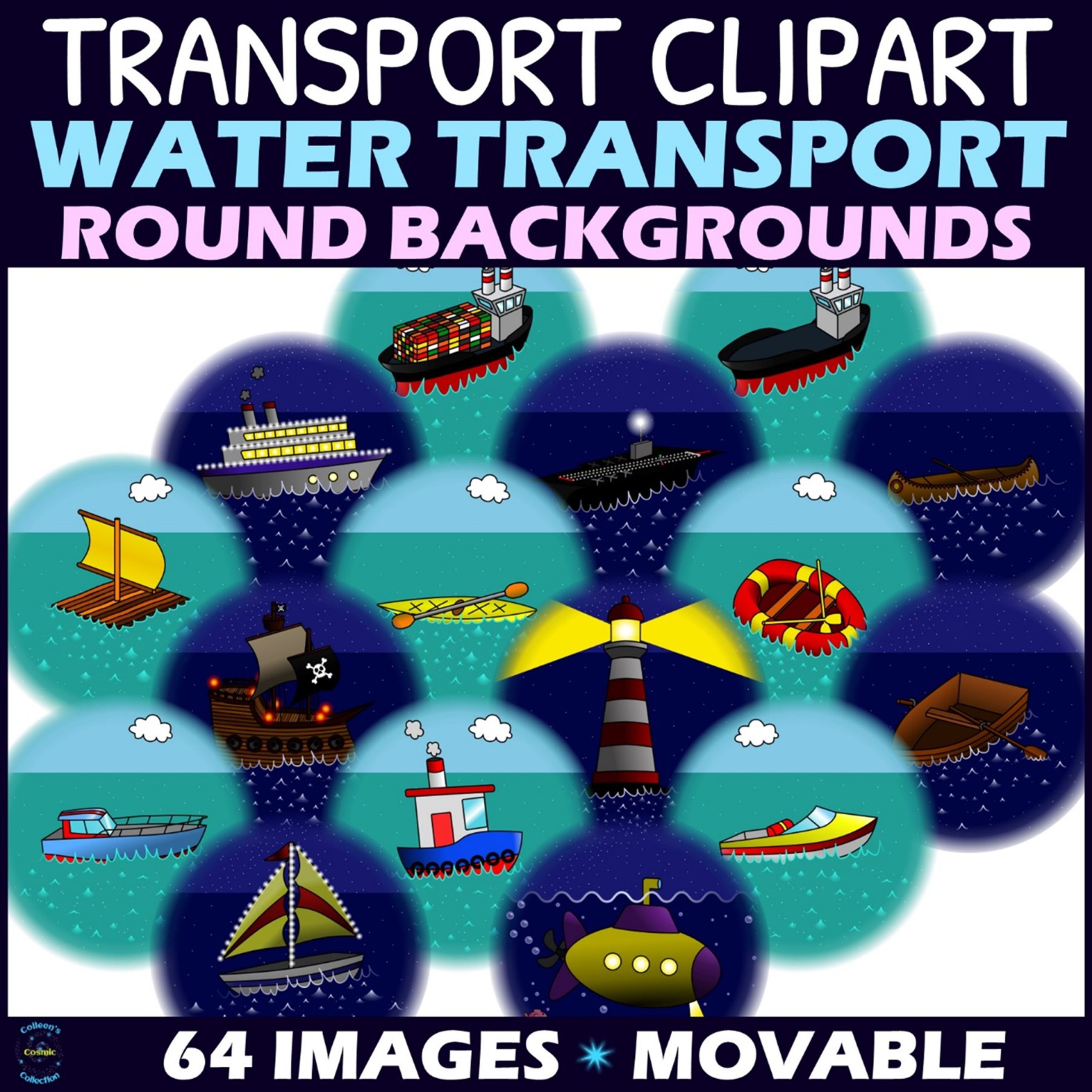 Water Transport Clipart BUNDLE • Teacha!