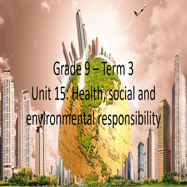 Grade 9 Health Social And Environmental Responsibility Term 3 Unit 15 • Teacha 2978