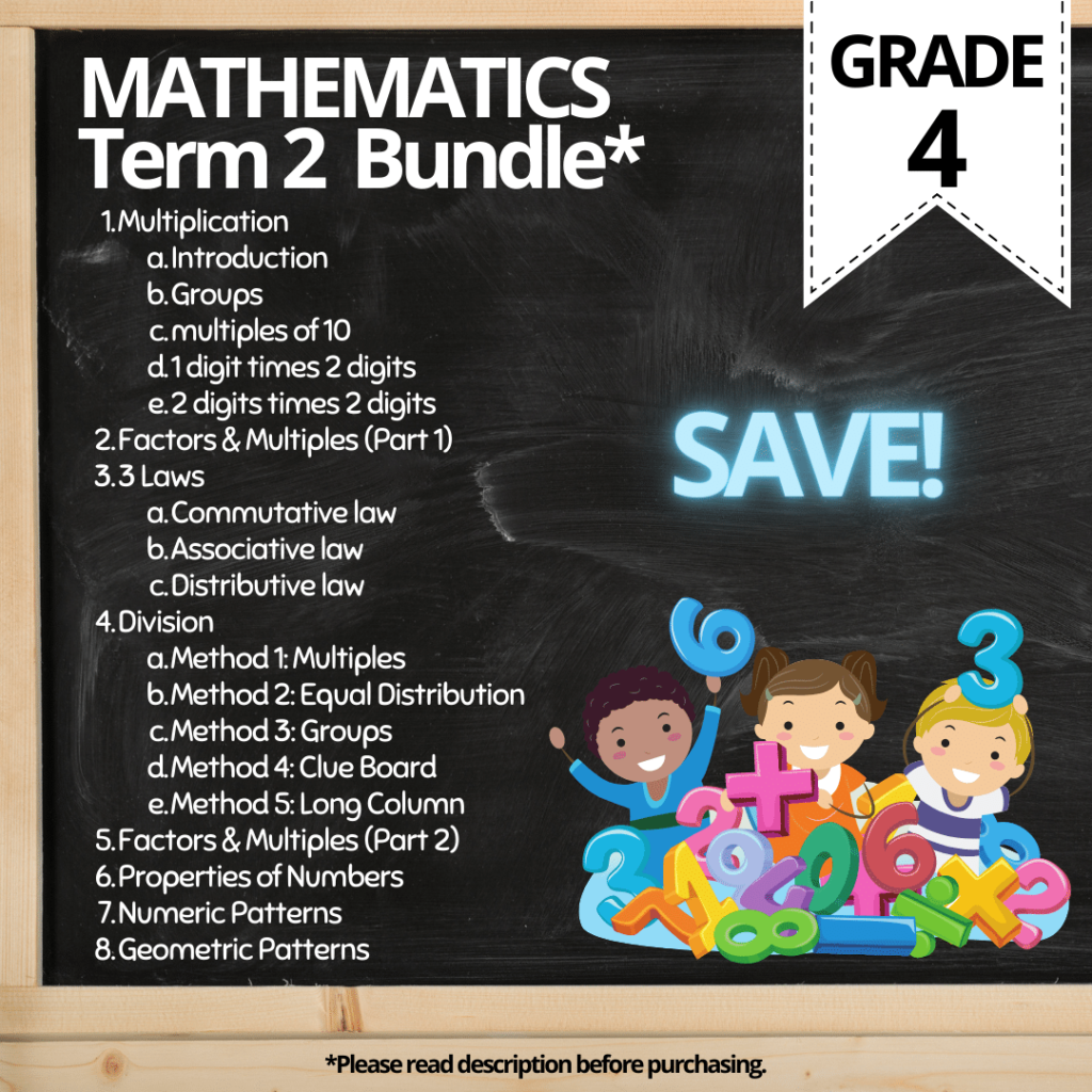 GRADE 4 TERM 2 MATHEMATICS BUNDLE ATP 2023 CAPS • Teacha!