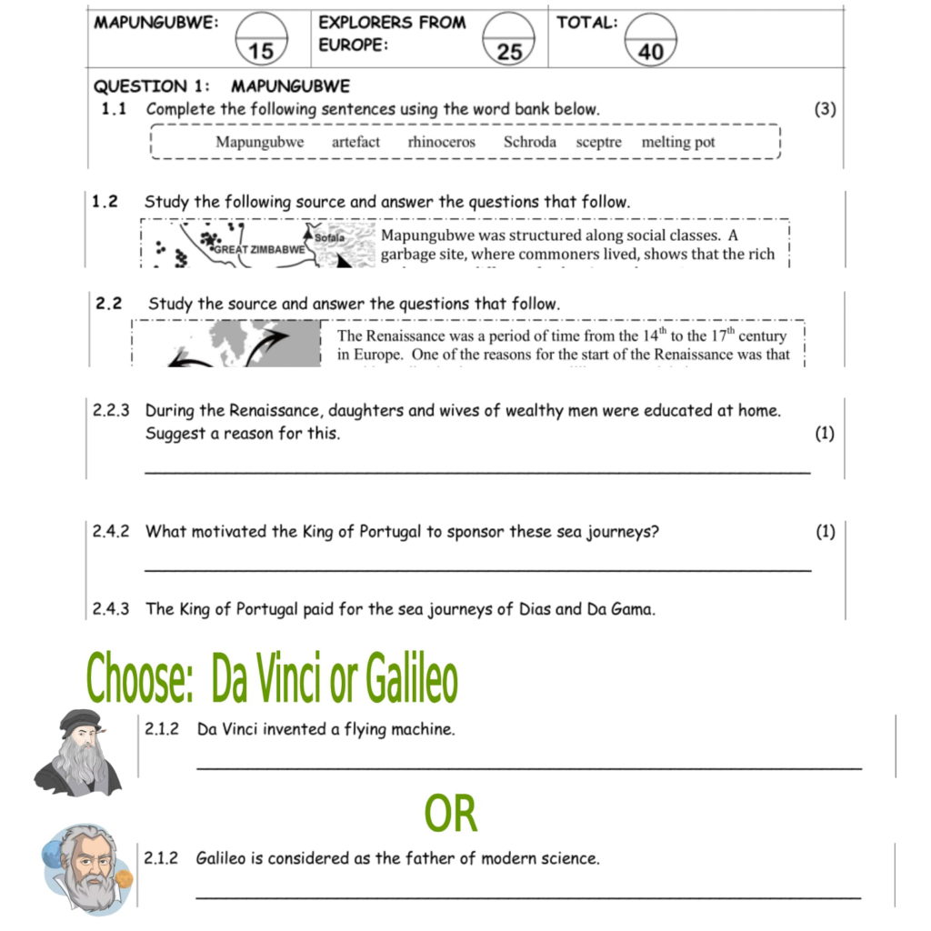 class 6 history 2nd unit test 2023