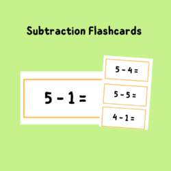 Subtraction Flashcards • Teacha!