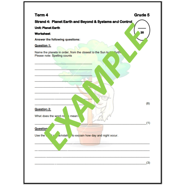 Worksheet (Planet Earth) – Grade 5 • Teacha!