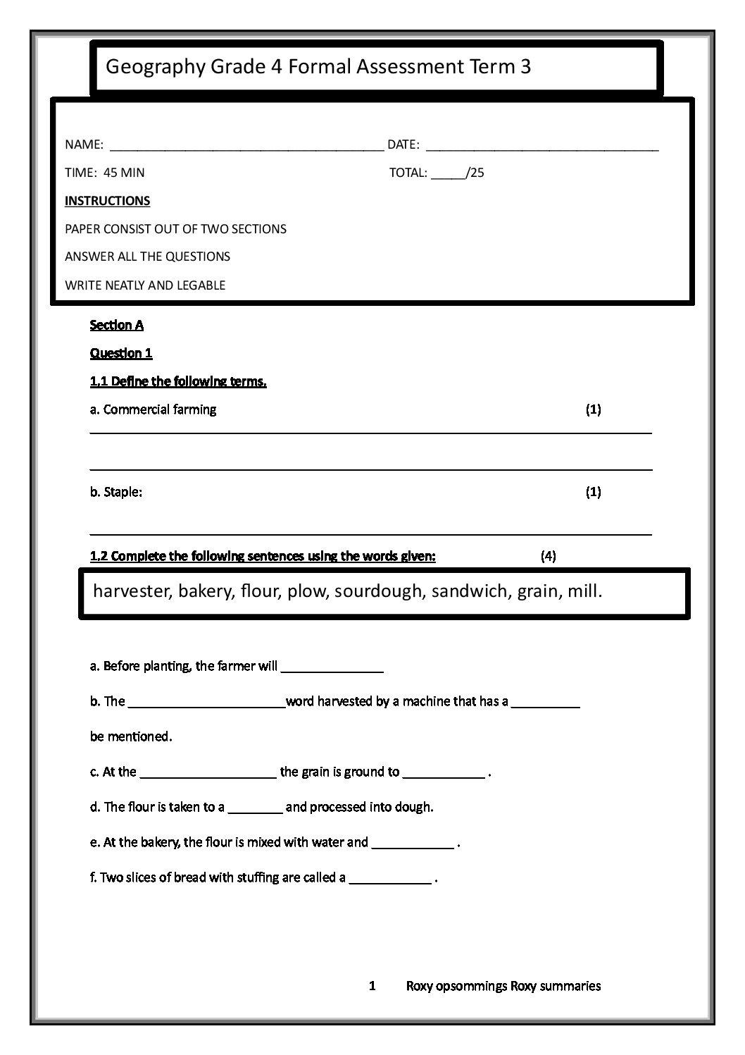 grade 4 geography case study