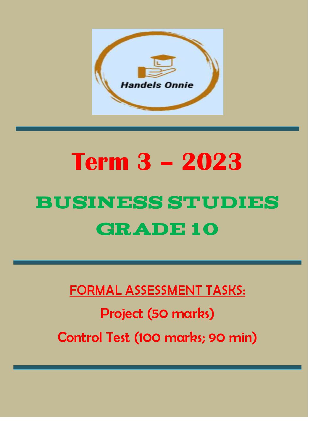 business studies grade 10 research project term 3 2023