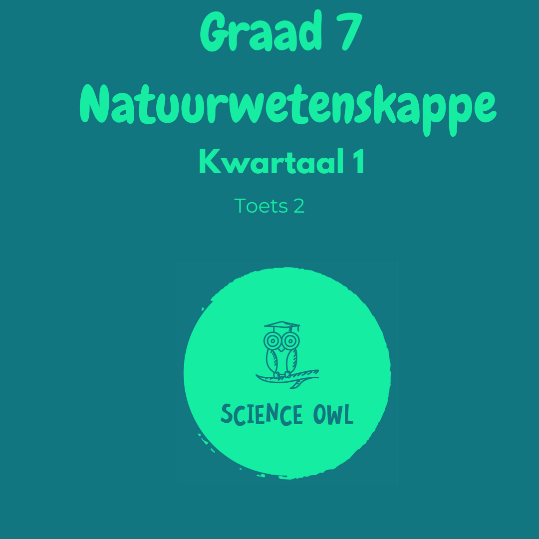 Graad 7 Natuurwetenskappe Kwartaal 4 Assesserings • Teacha!