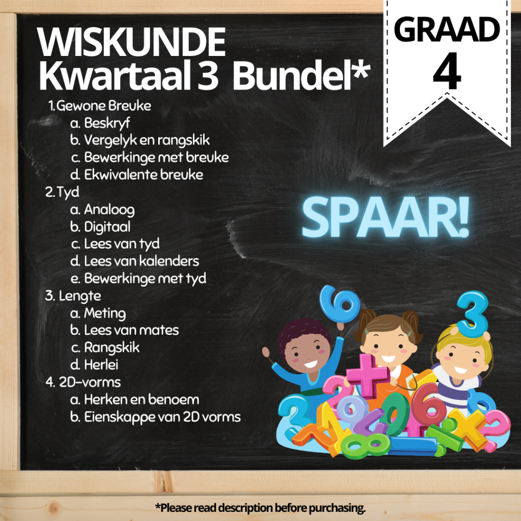 GRAAD 4 KWARTAAL 3 WISKUNDE BUNDEL ATP JOP ATP 2023 KABV CAPS • Teacha!