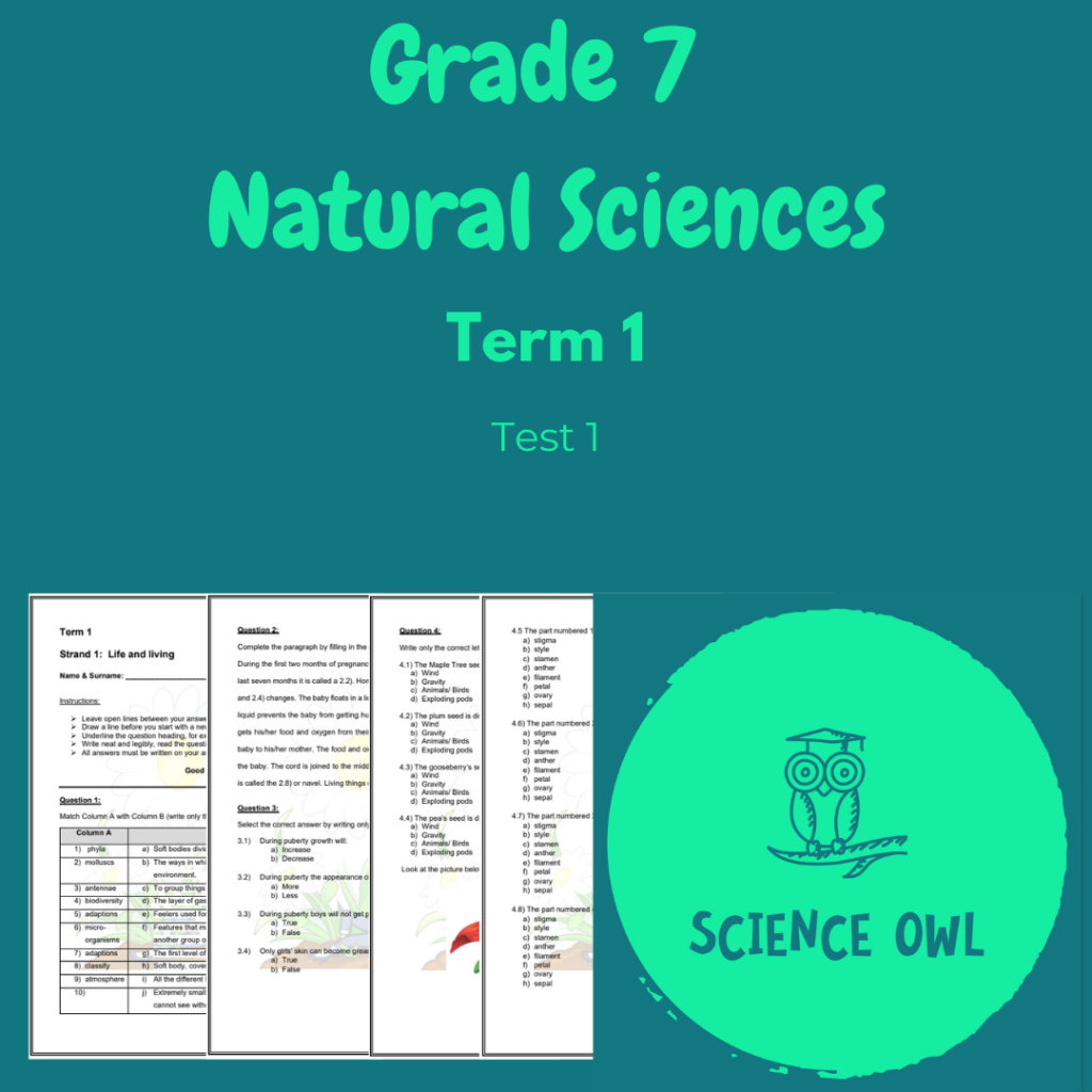 Natural Sciences – Grade 7 – Term 1 (Tests 1) • Teacha!