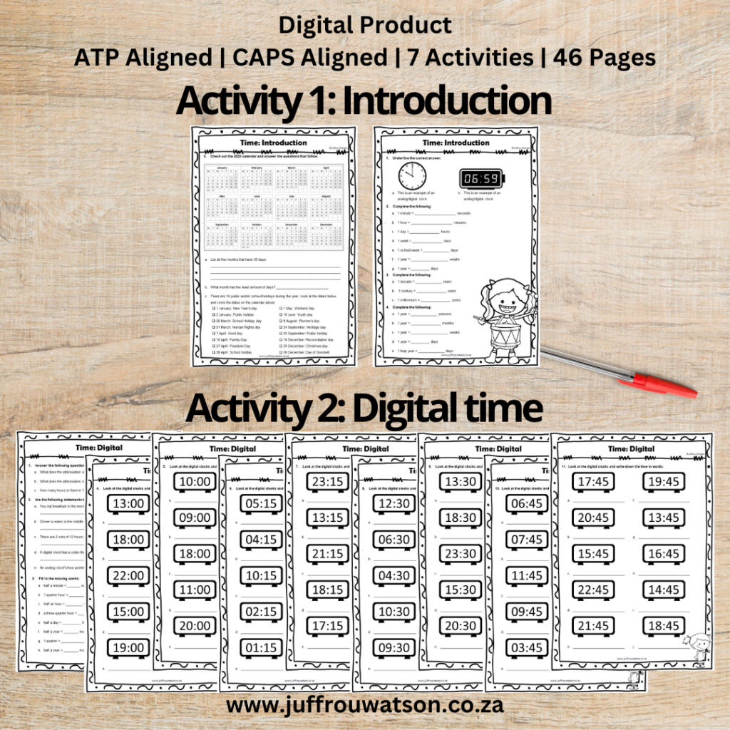 Grade 4 Math Mathematics Time CAPS ATP • Teacha!