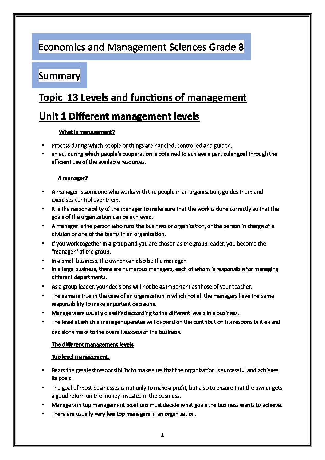 case study grade 8 ems