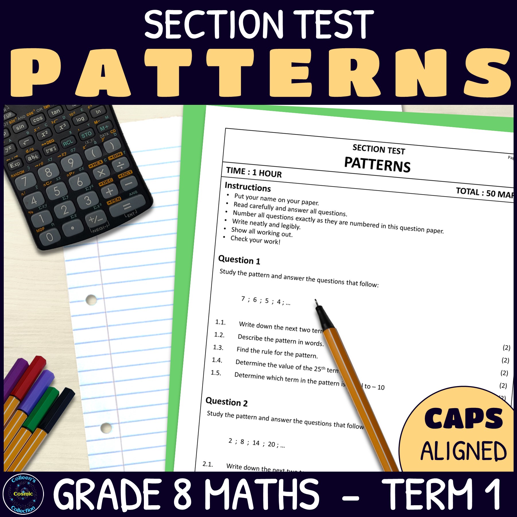 Whole Numbers Test – Grade 8 Maths Term 1 Section Test 1 CAPS • Teacha!