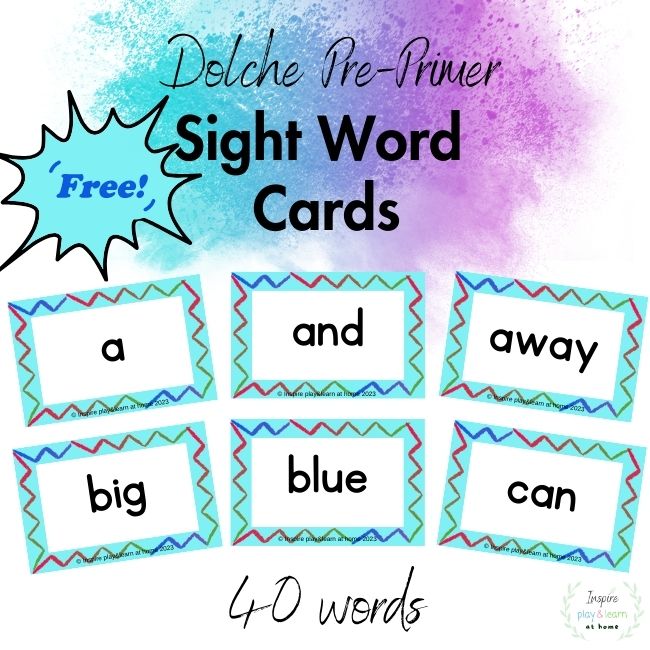 Colourful Pre-Primer Dolch Words • Teacha!