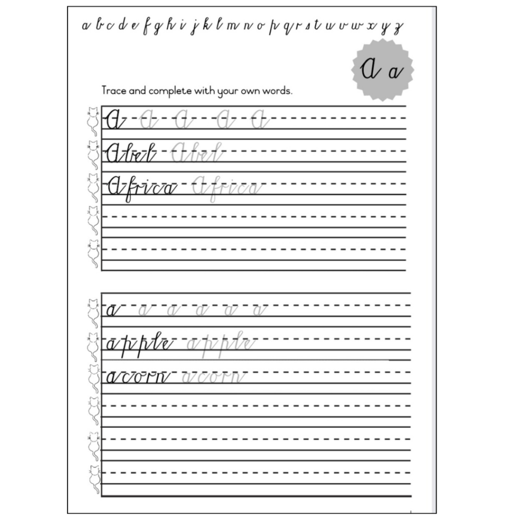 A4 Cursive Handwriting Workbook • Teacha!