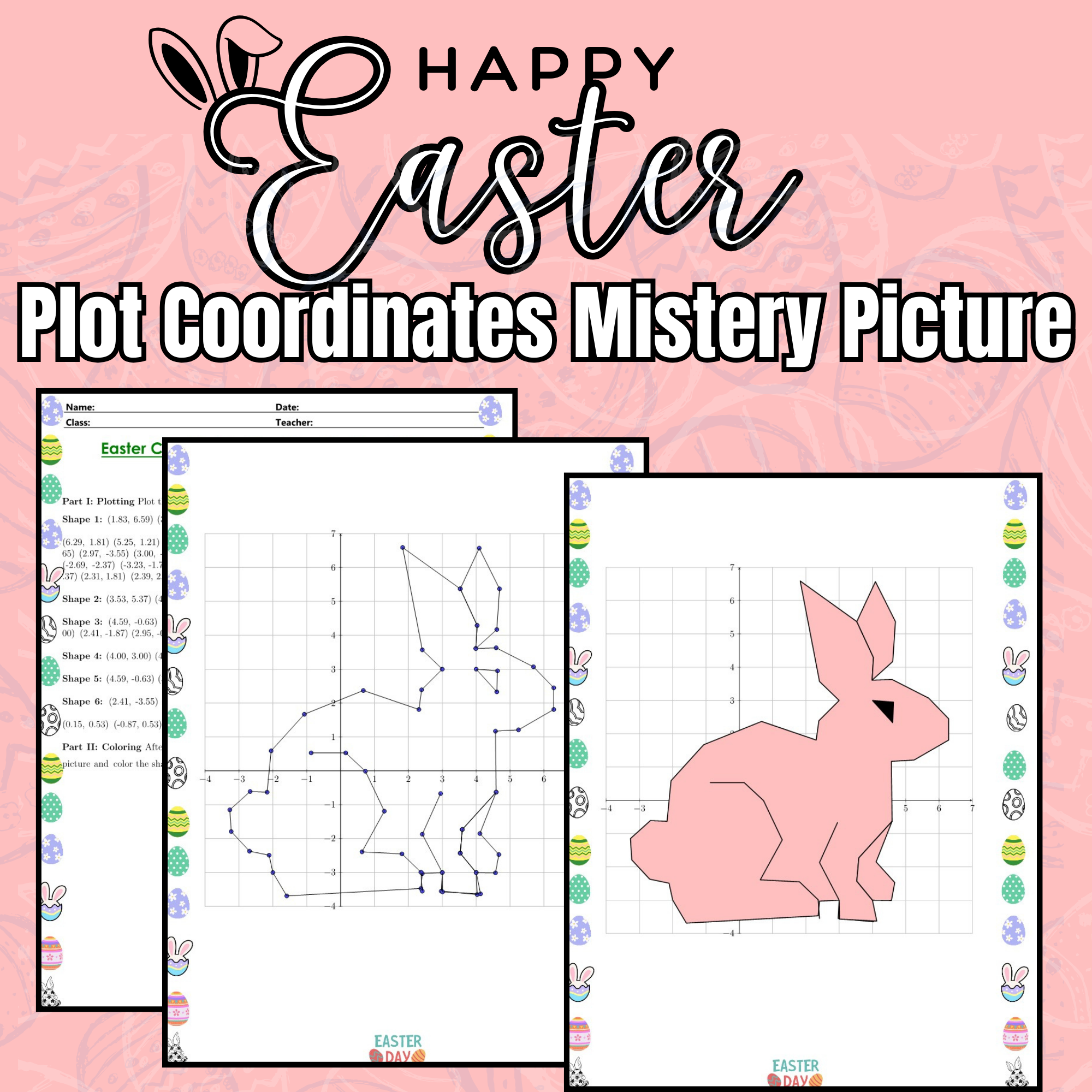 Easter graphing coordinates mystery picture math activity plot ...