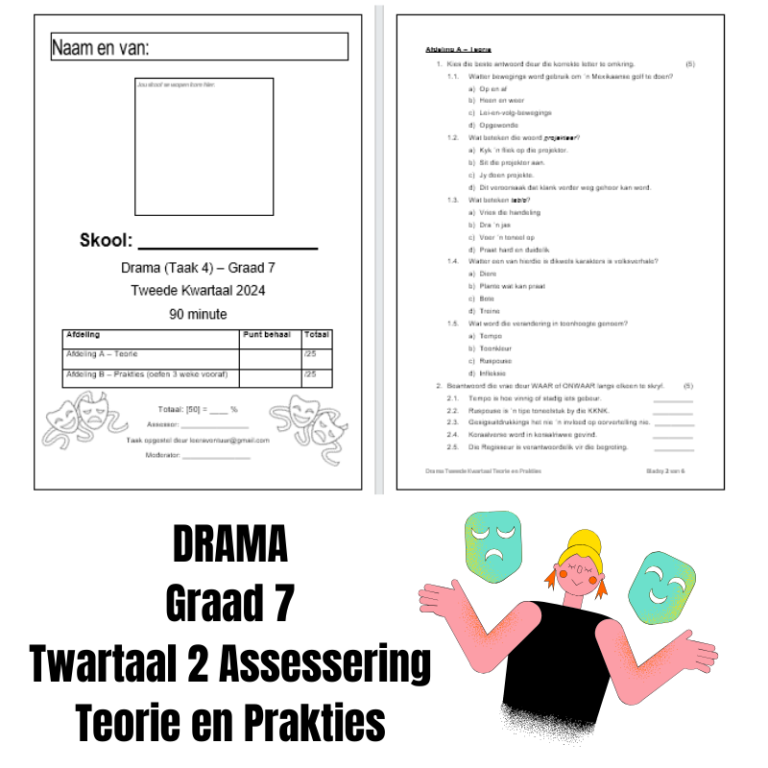 Graad 7 – VISUELE KUNS EN DRAMA – ASSESSERING – TWEEDE KWARTAAL • Teacha!