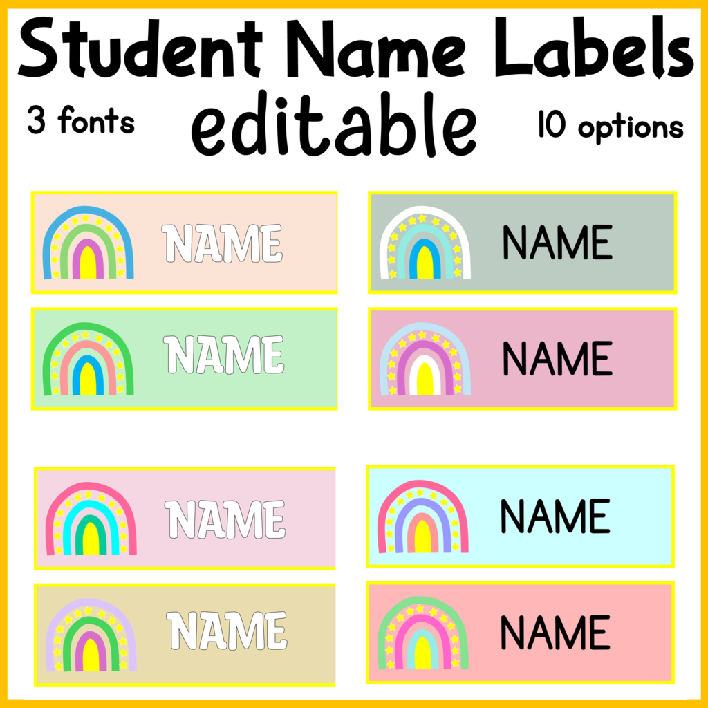 Editable Name Labels, Editable Classroom Labels, Back to School Labels ...