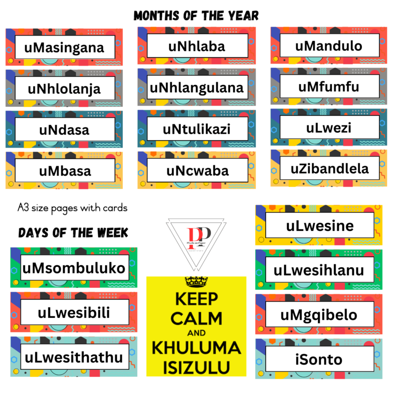 isiZulu Days of the week and Months of the year • Teacha!