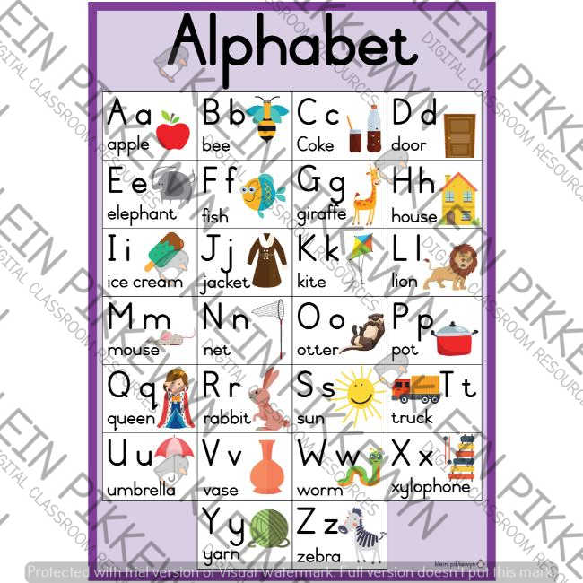 Alphabet Poster A3 (PURPLE) • Teacha!