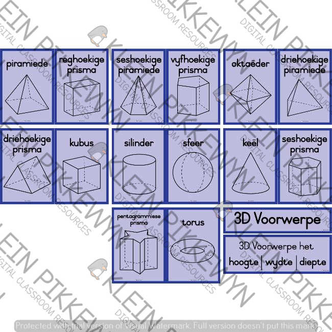 3D Voorwerpe (BLOU) • Teacha!