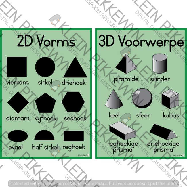 2D Vorms en 3D Voorwerpe (GROEN) • Teacha!