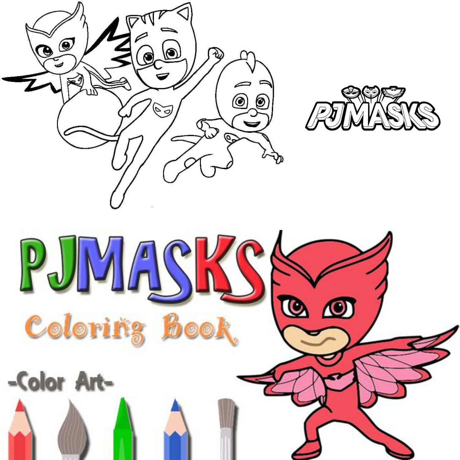 pj masks coloring page coloring