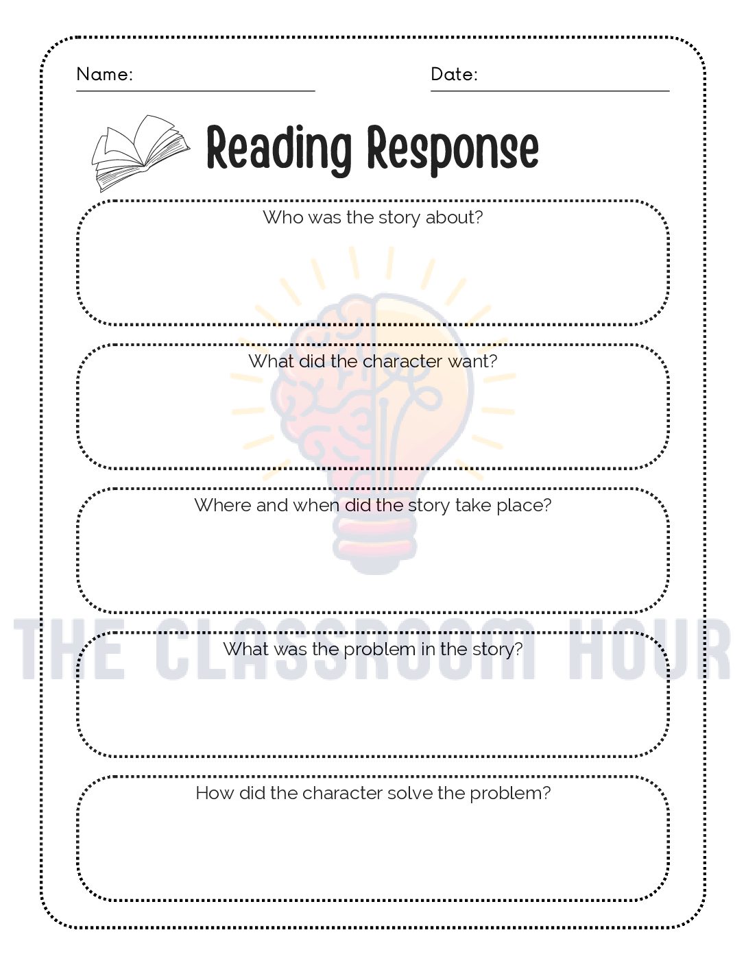 Open-Ended Reading Response Questions Worksheets • Teacha!