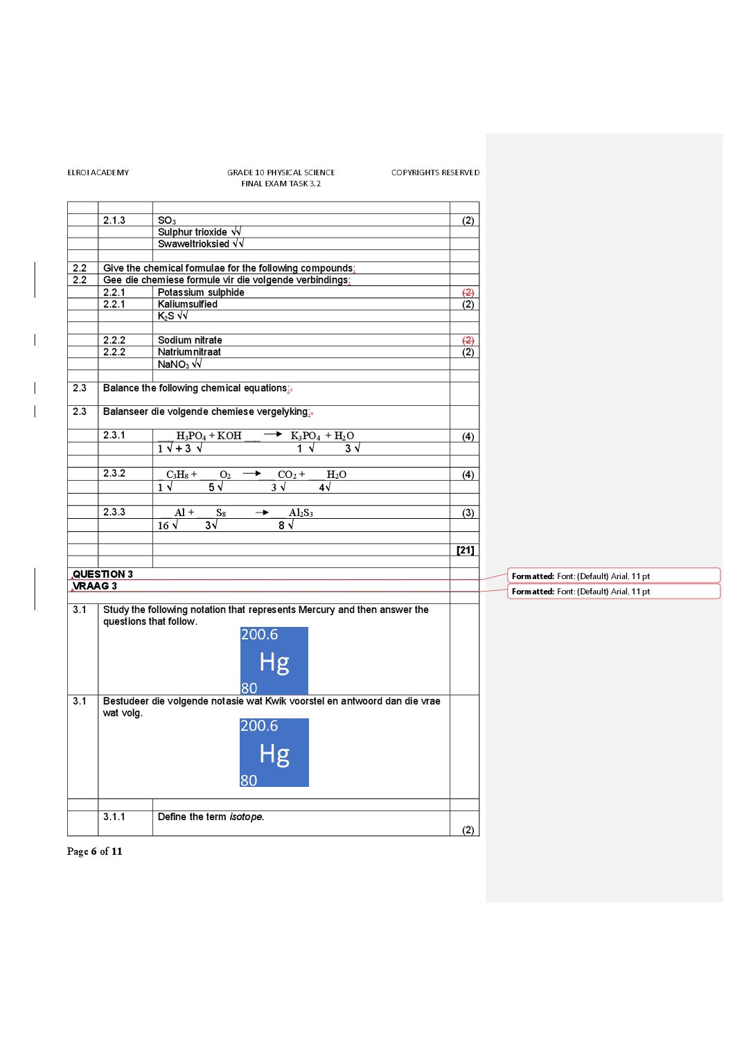 abta test paper 2024 class 10 physical science page 138